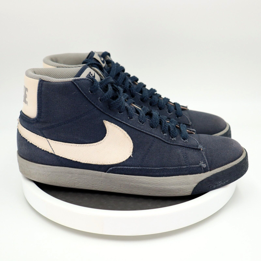 Nike Blazer Mid Canvas Mens Size 10 Obsidian Blue 2010 White 315877-402 Sneakers
